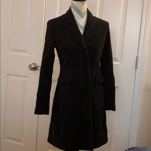 Soft Long Black Velvet Coat